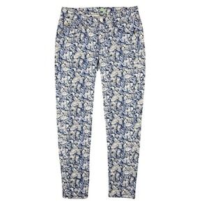 Tommy Bahama Denim Womens 0 Deep Space Tropical Floral Ankle Pants TW112702 Blue